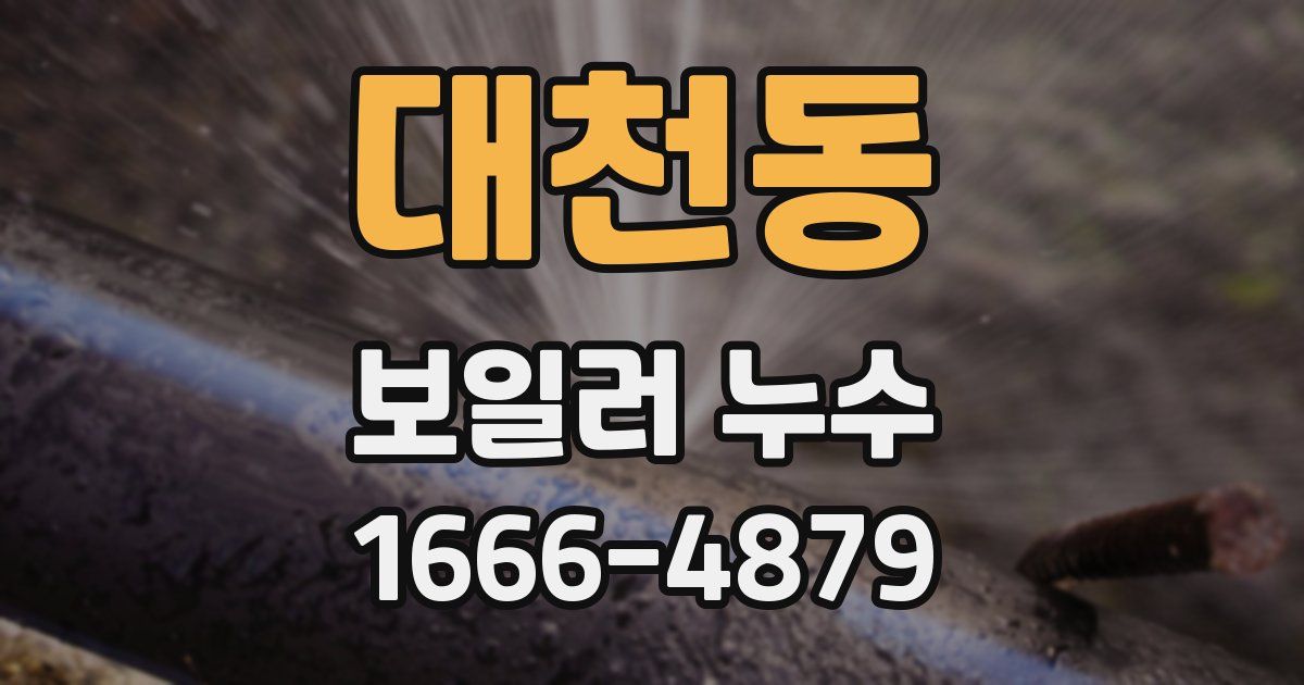 대천동 보일러 누수