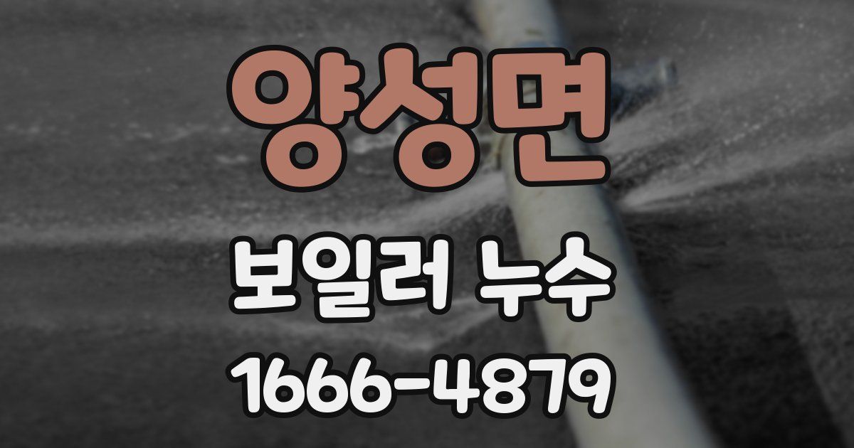 양성면 보일러 누수