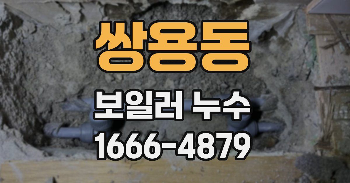 쌍용동 보일러 누수