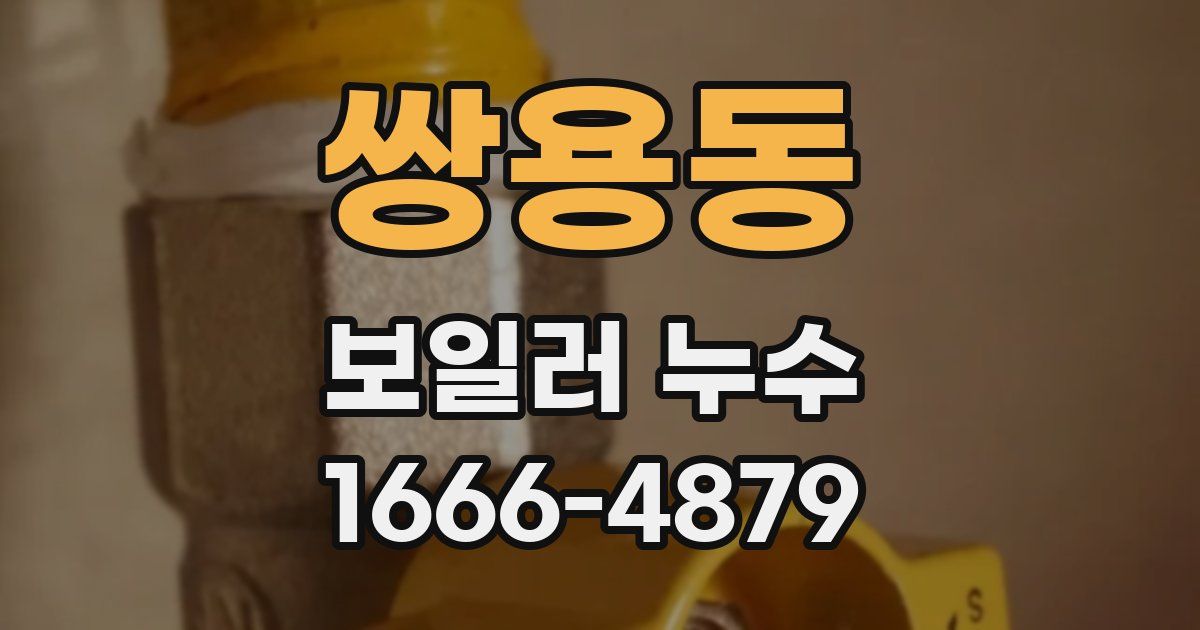 쌍용동 보일러 누수
