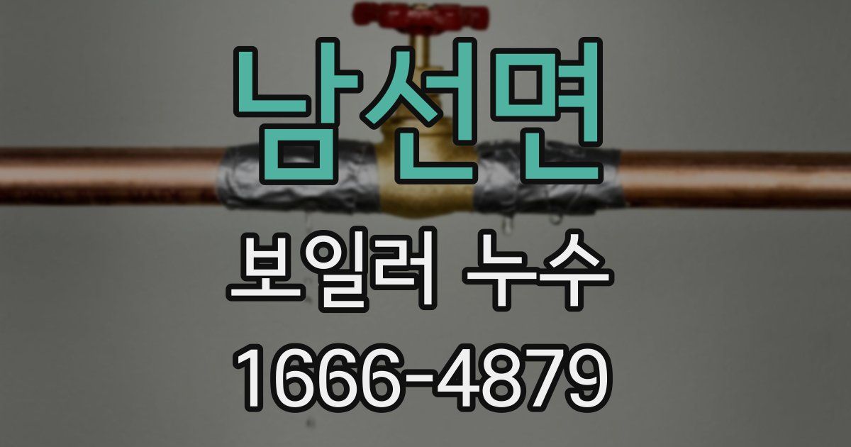 남선면 보일러 누수