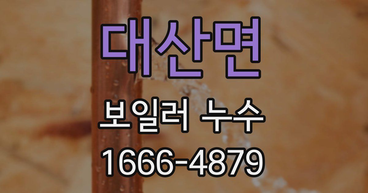 대산면 보일러 누수