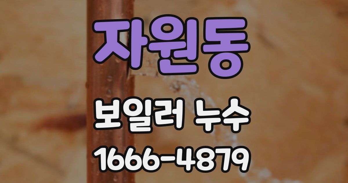 자원동 보일러 누수