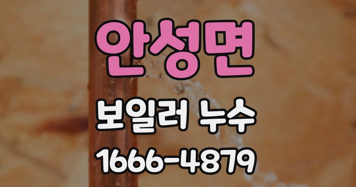 안성면 보일러 누수