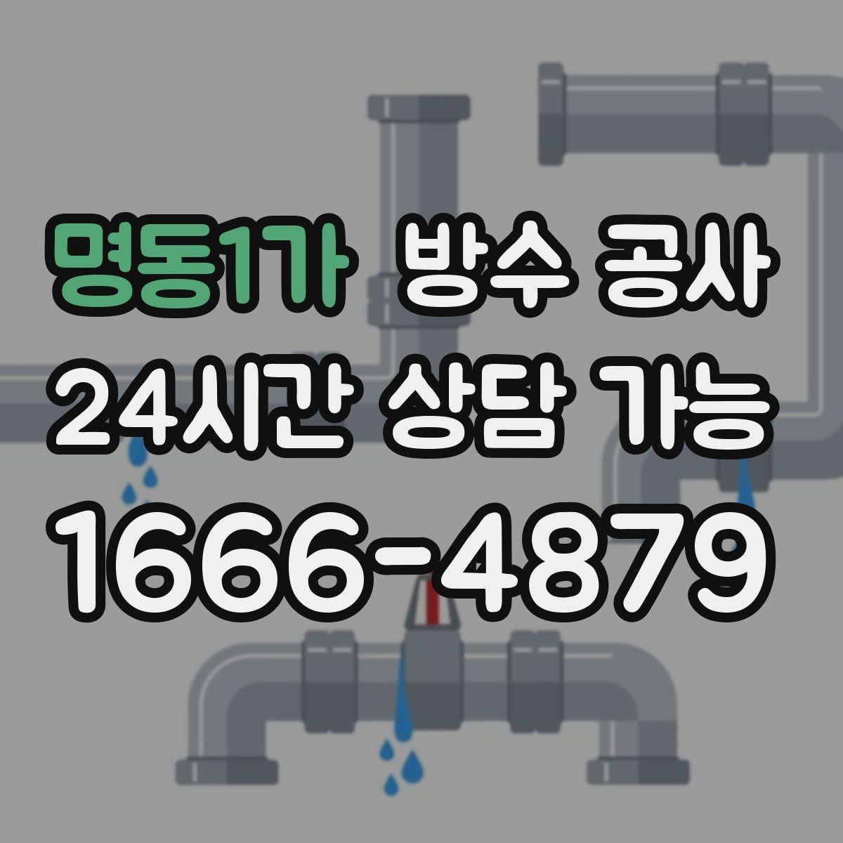 명동1가 방수 공사 상가 출입구 물고임 해결