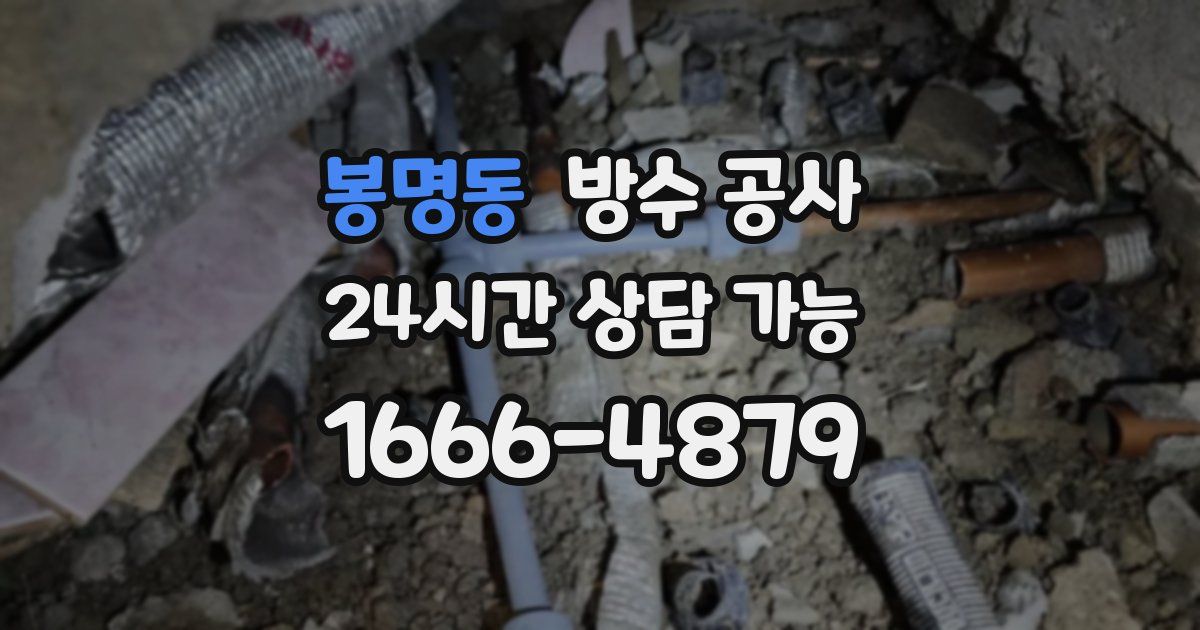 봉명동 누수탐지