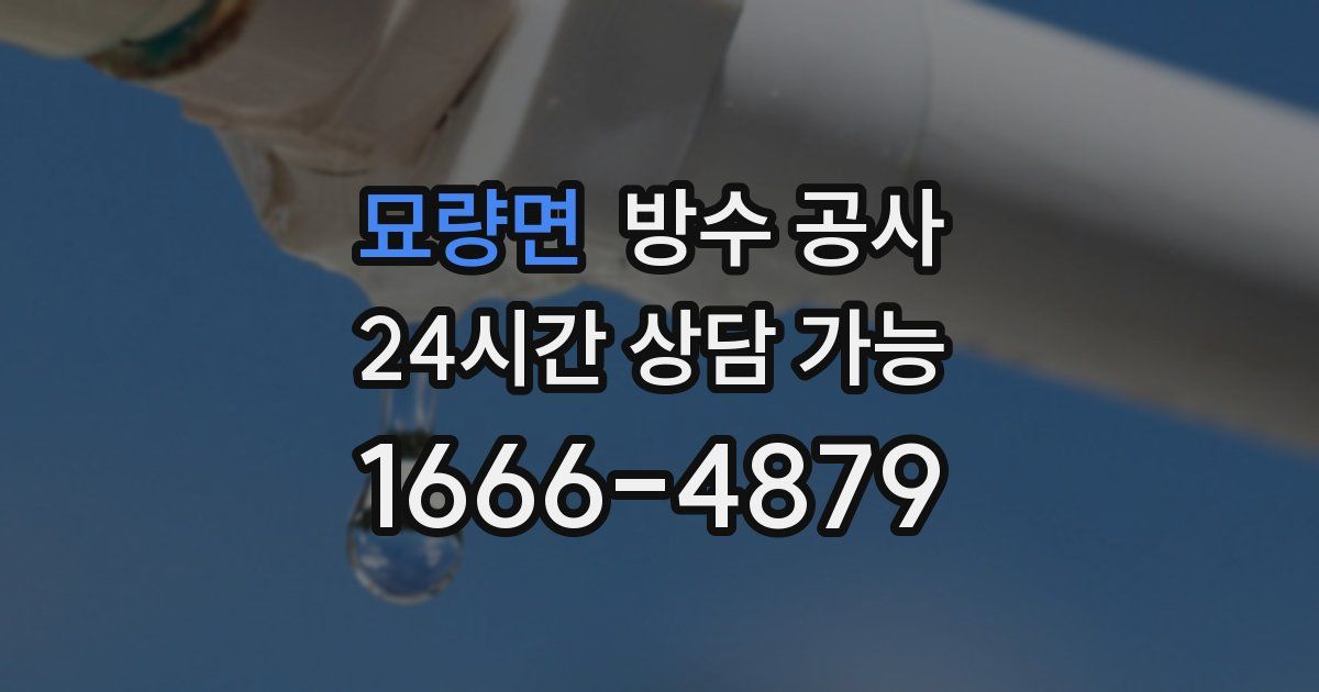 묘량면 누수탐지