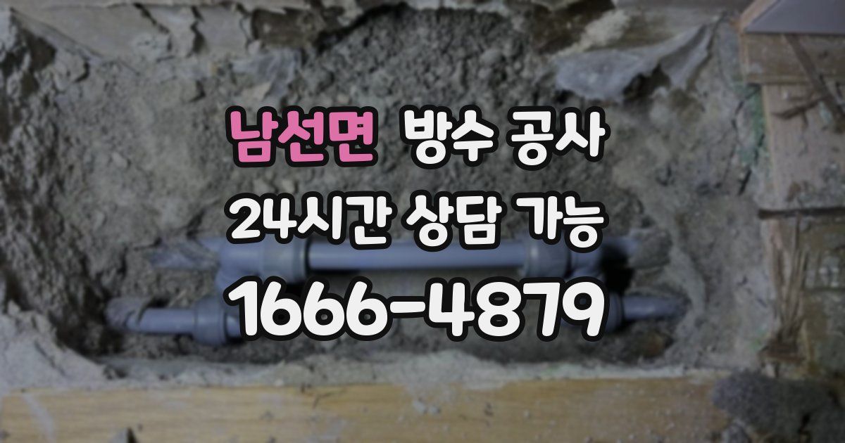 남선면 누수탐지