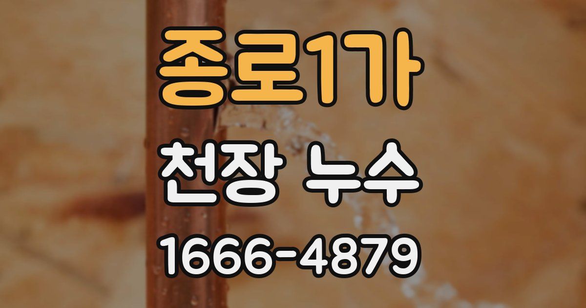 종로1가 천장 누수