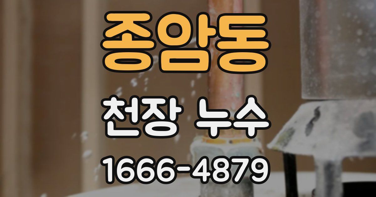 종암동 천장 누수