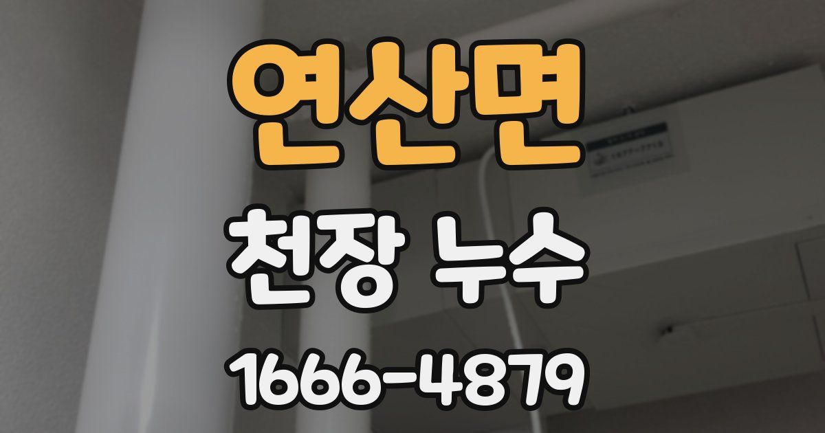 연산면 천장 누수