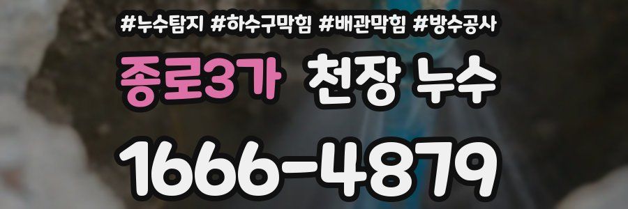 종로3가 천장 누수