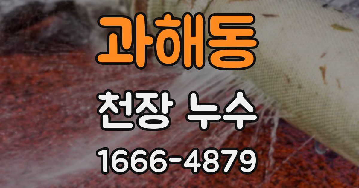 과해동 천장 누수