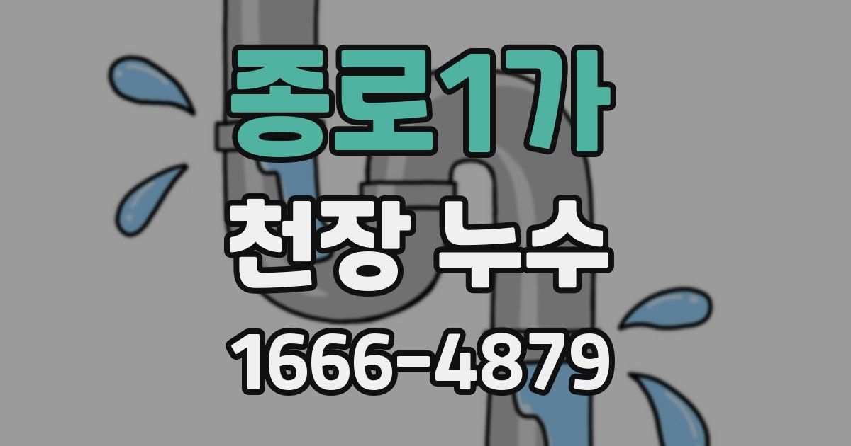 종로1가 천장 누수