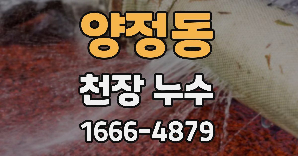 양정동 천장 누수