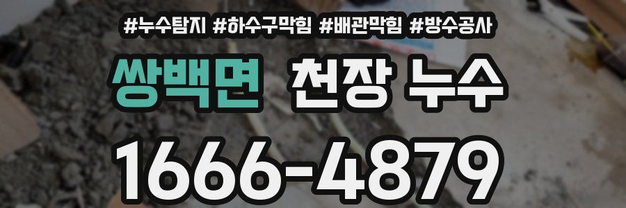 쌍백면 천장 누수