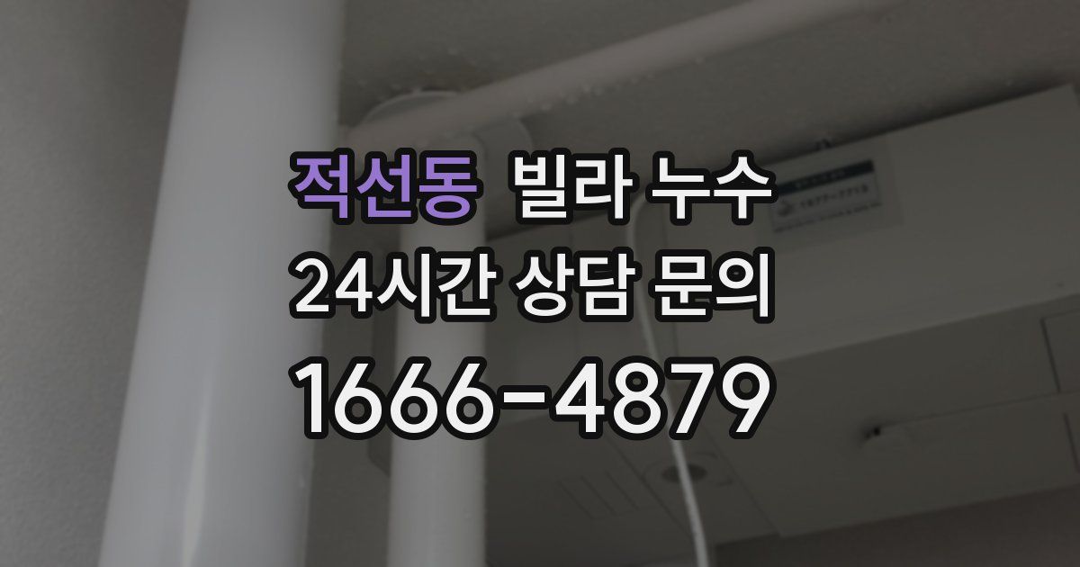 적선동 빌라 누수