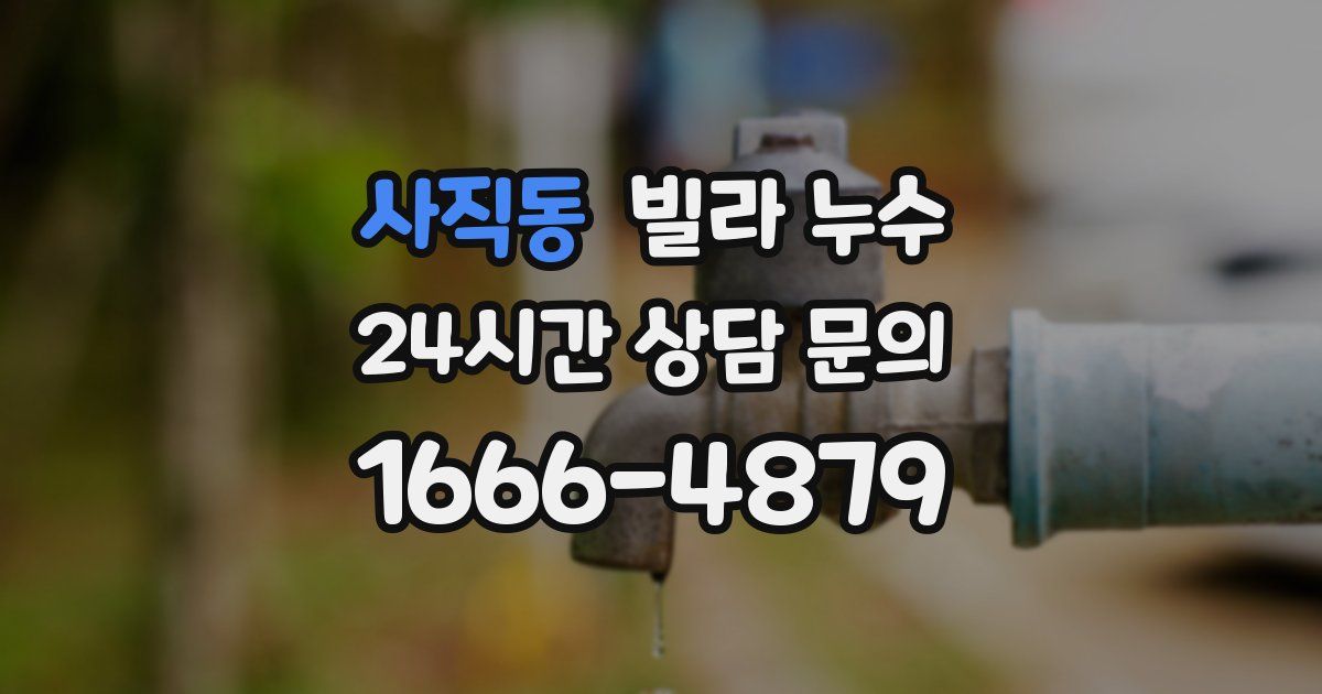 사직동 빌라 누수