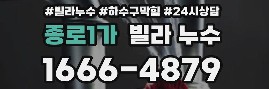 종로1가 빌라 누수