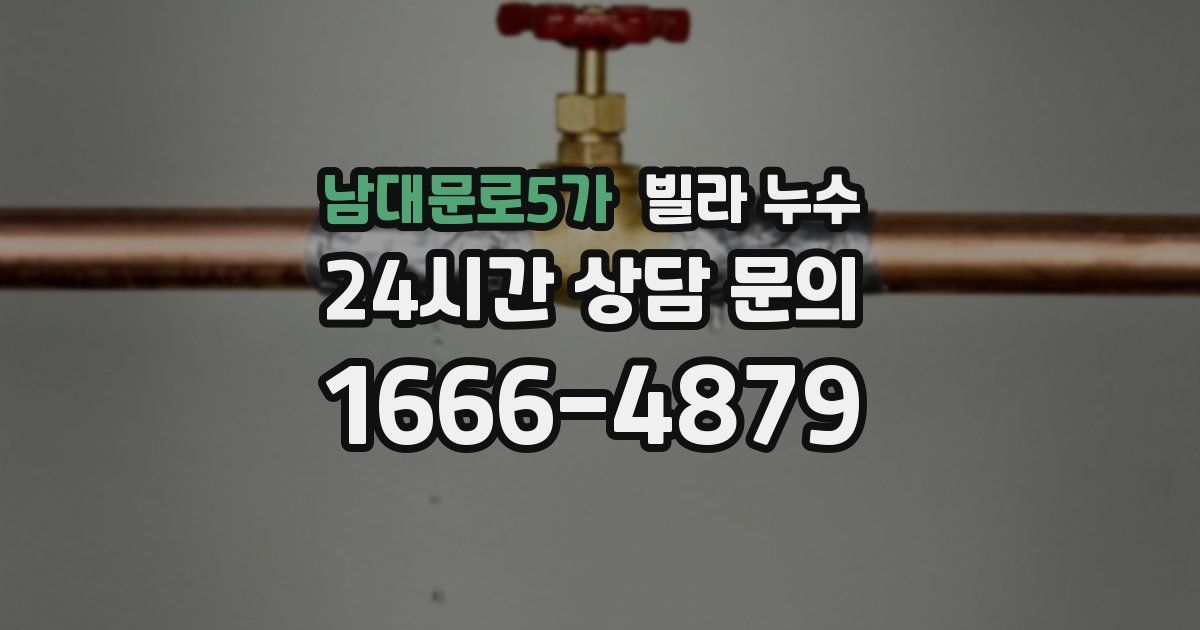 남대문로5가 빌라 누수