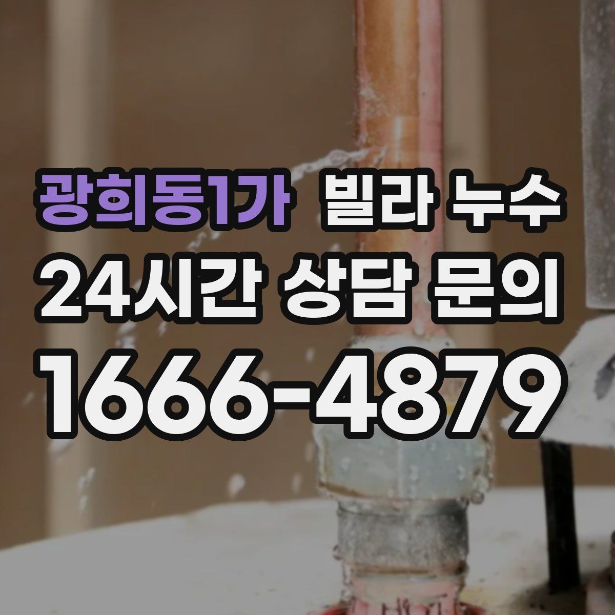 광희동1가 빌라 누수 수도계량기함이 축축하면 누수 가능성