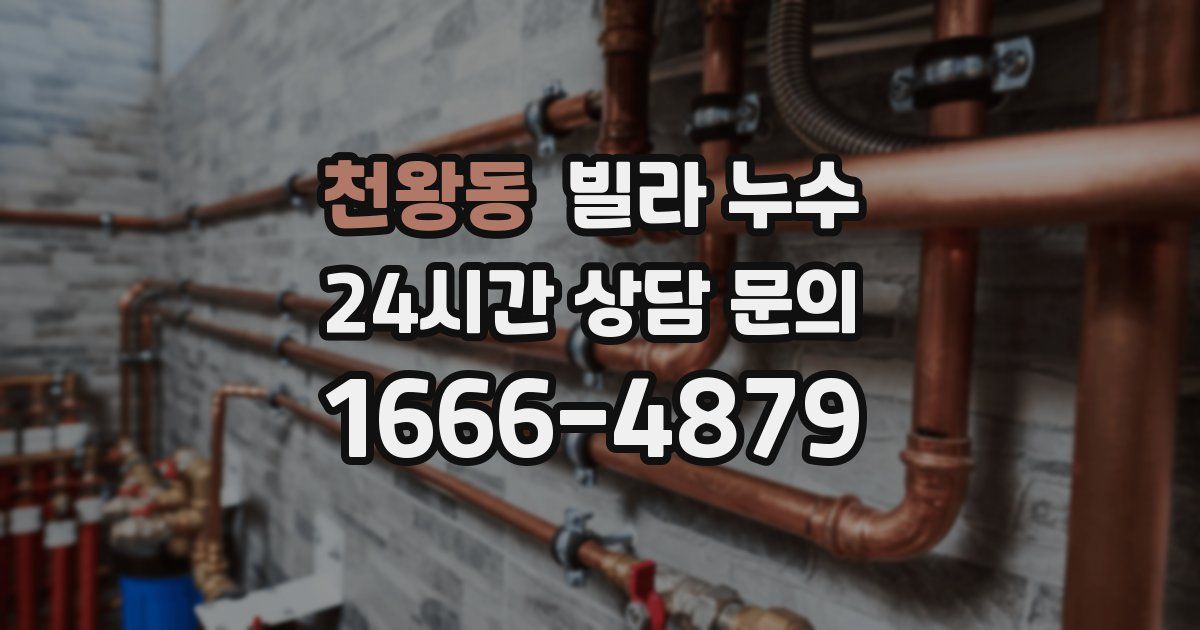 천왕동 빌라 누수