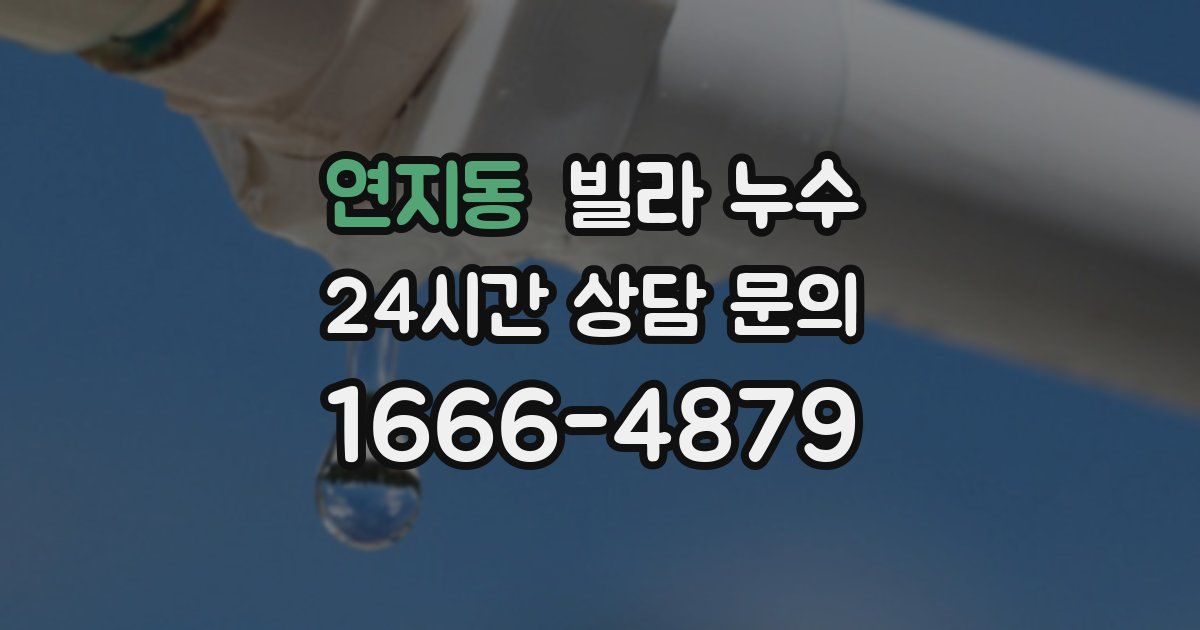 연지동 빌라 누수