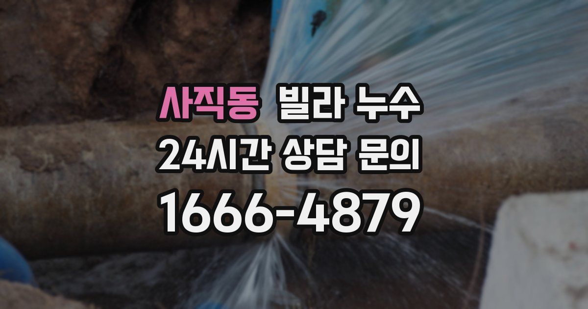 사직동 빌라 누수