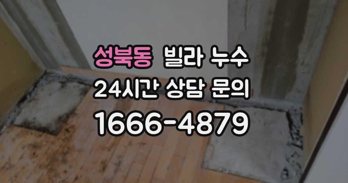 성북동 빌라 누수