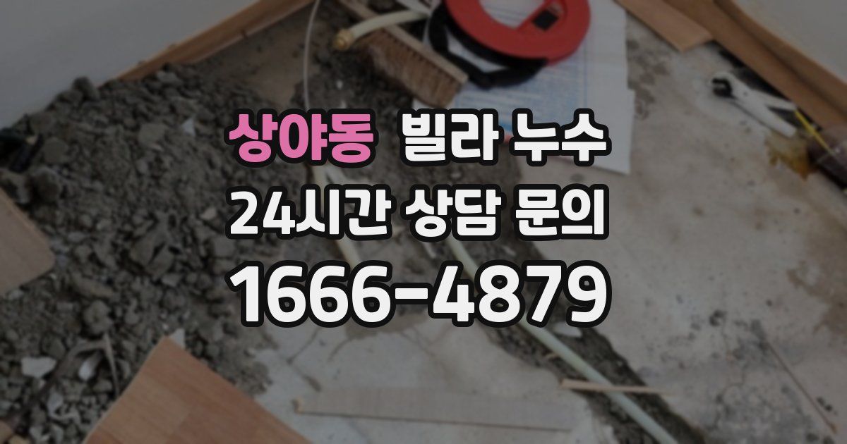 상야동 빌라 누수