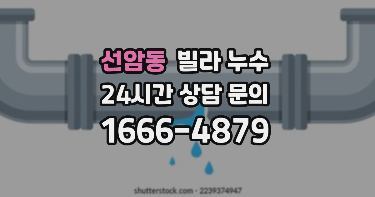 선암동 빌라 누수