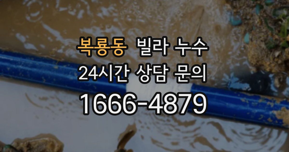 복룡동 빌라 누수