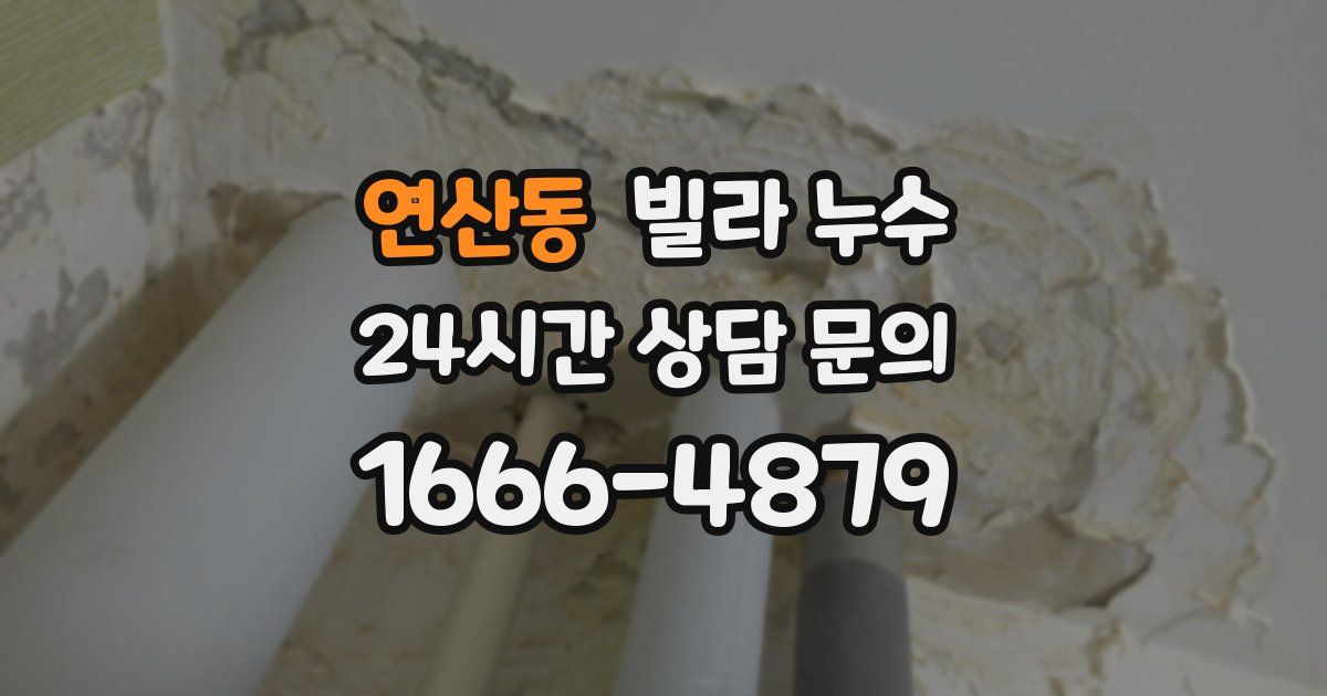 연산동 빌라 누수