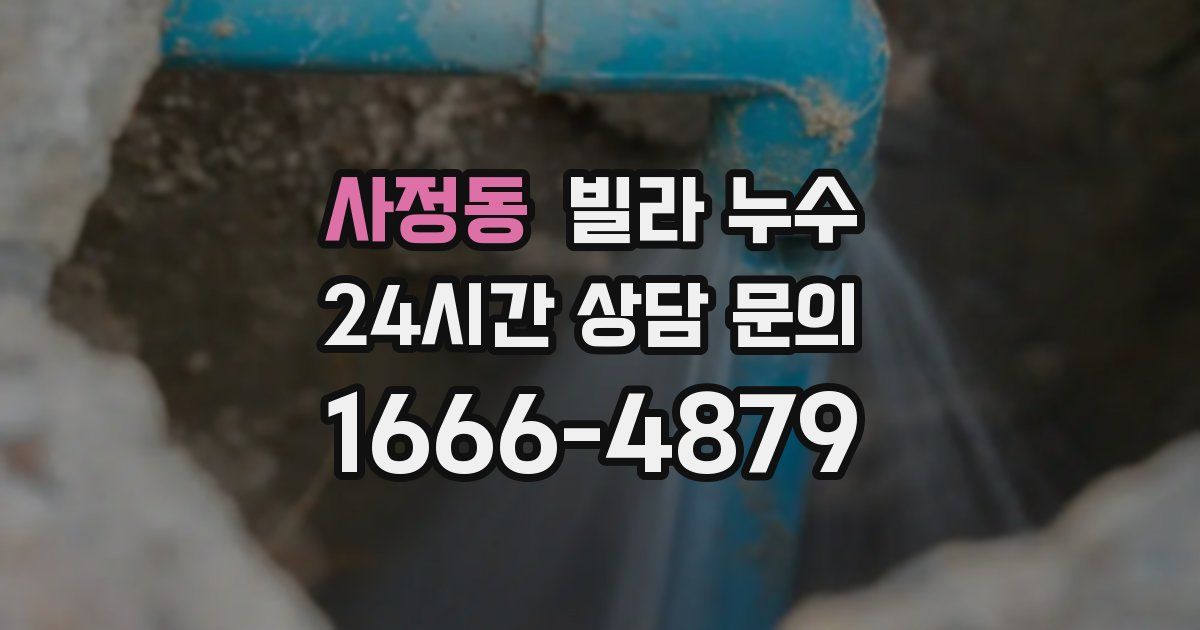 사정동 빌라 누수