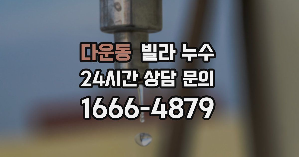 다운동 빌라 누수
