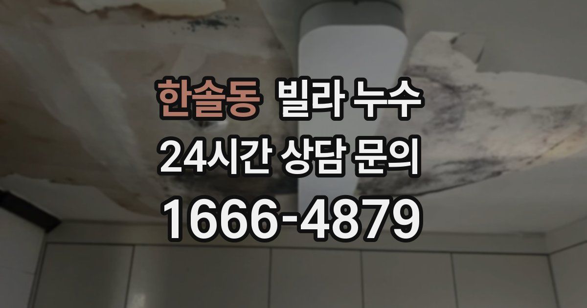 한솔동 빌라 누수