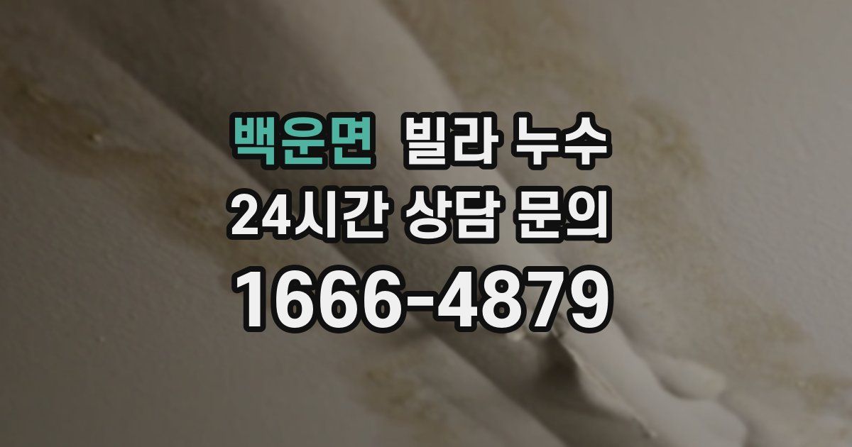 백운면 빌라 누수