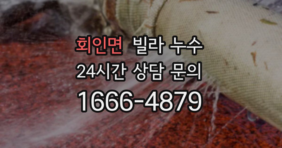 회인면 빌라 누수