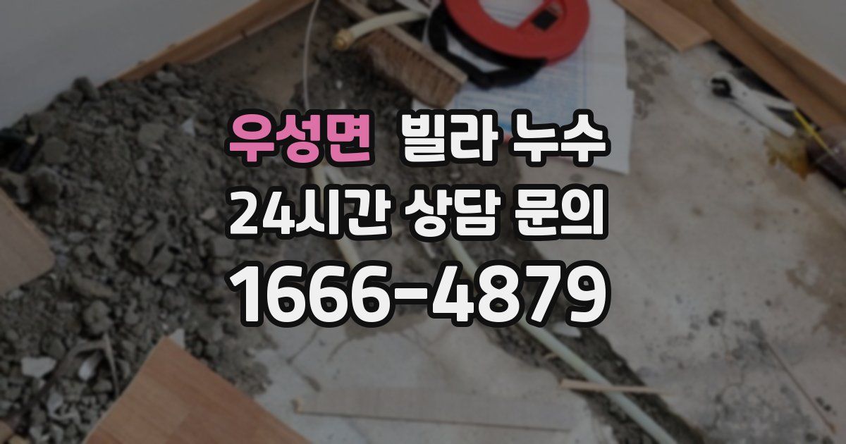 우성면 빌라 누수