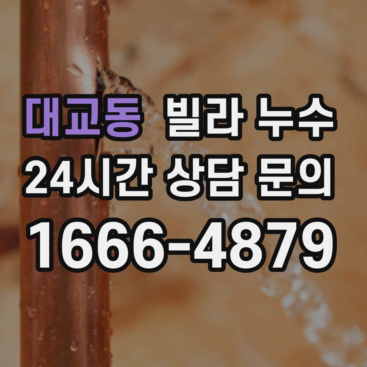 대교동 빌라 누수 수도 계량기 주변이 축축하면 누수일 수 있어요