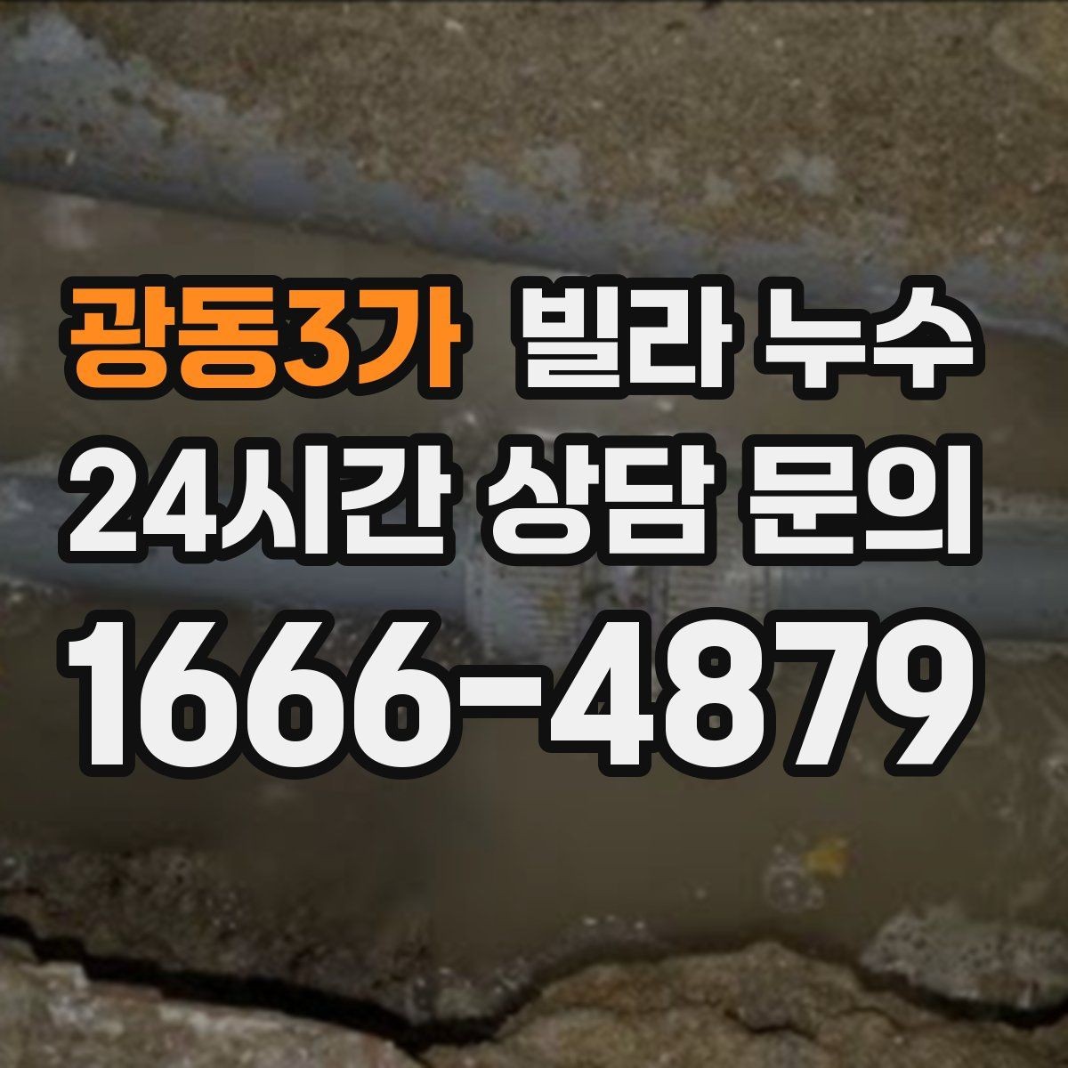 광동3가 빌라 누수 배수구 주변이 항상 젖어 있다면