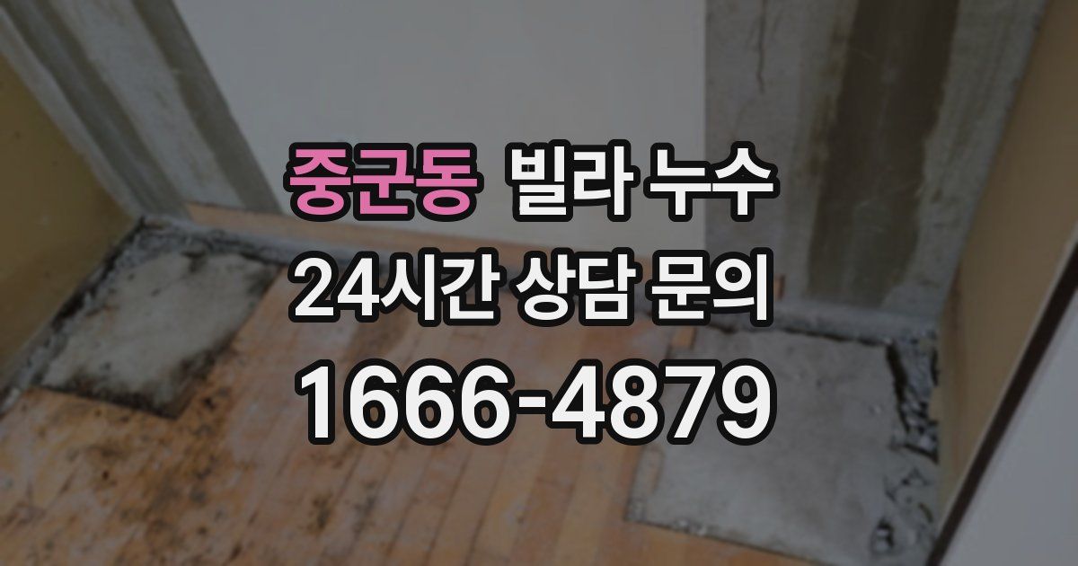 중군동 빌라 누수
