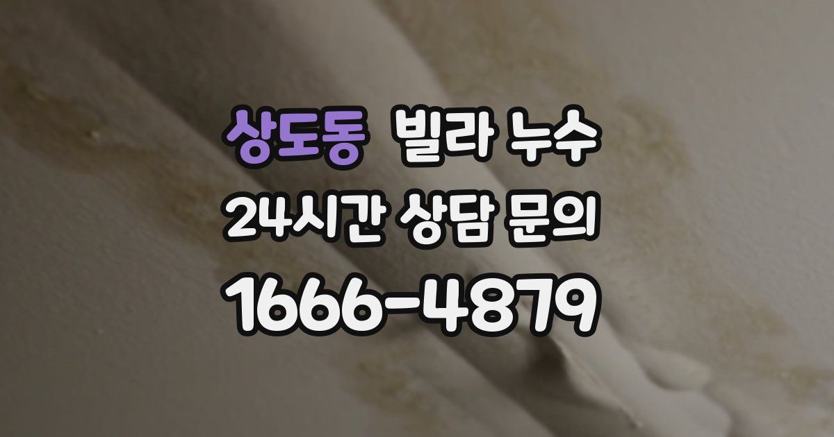 상도동 빌라 누수