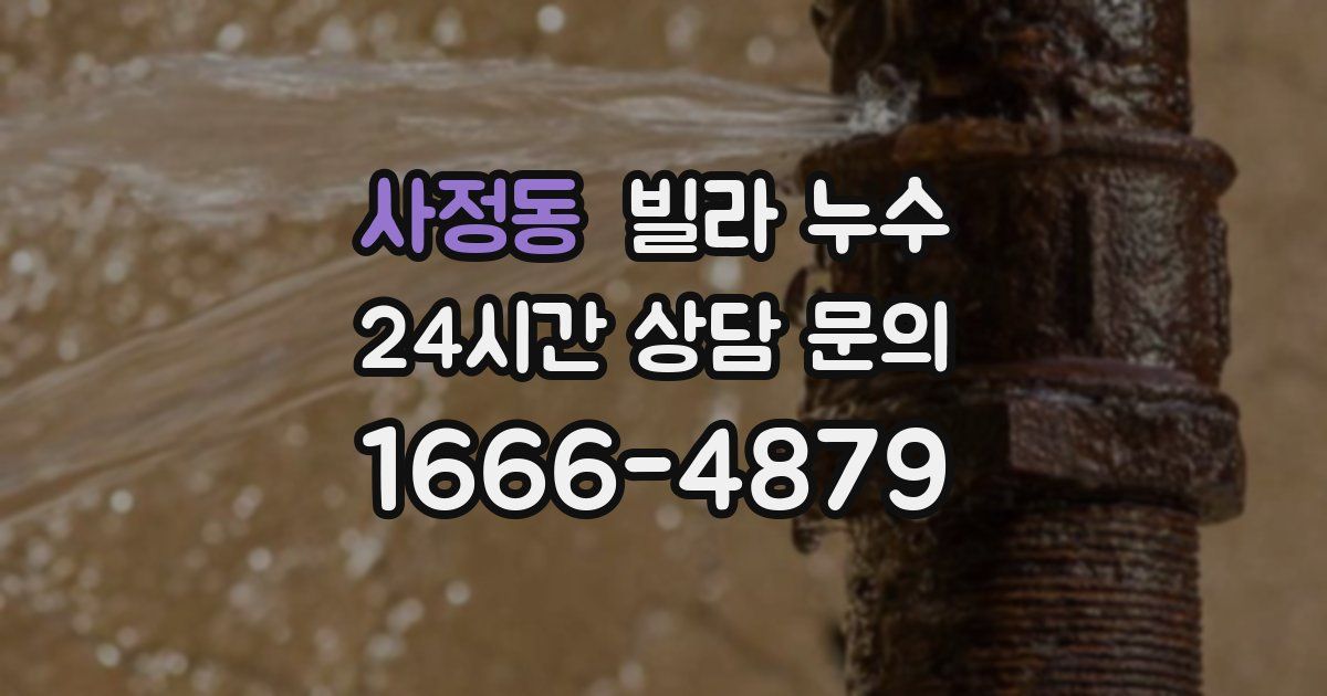 사정동 빌라 누수