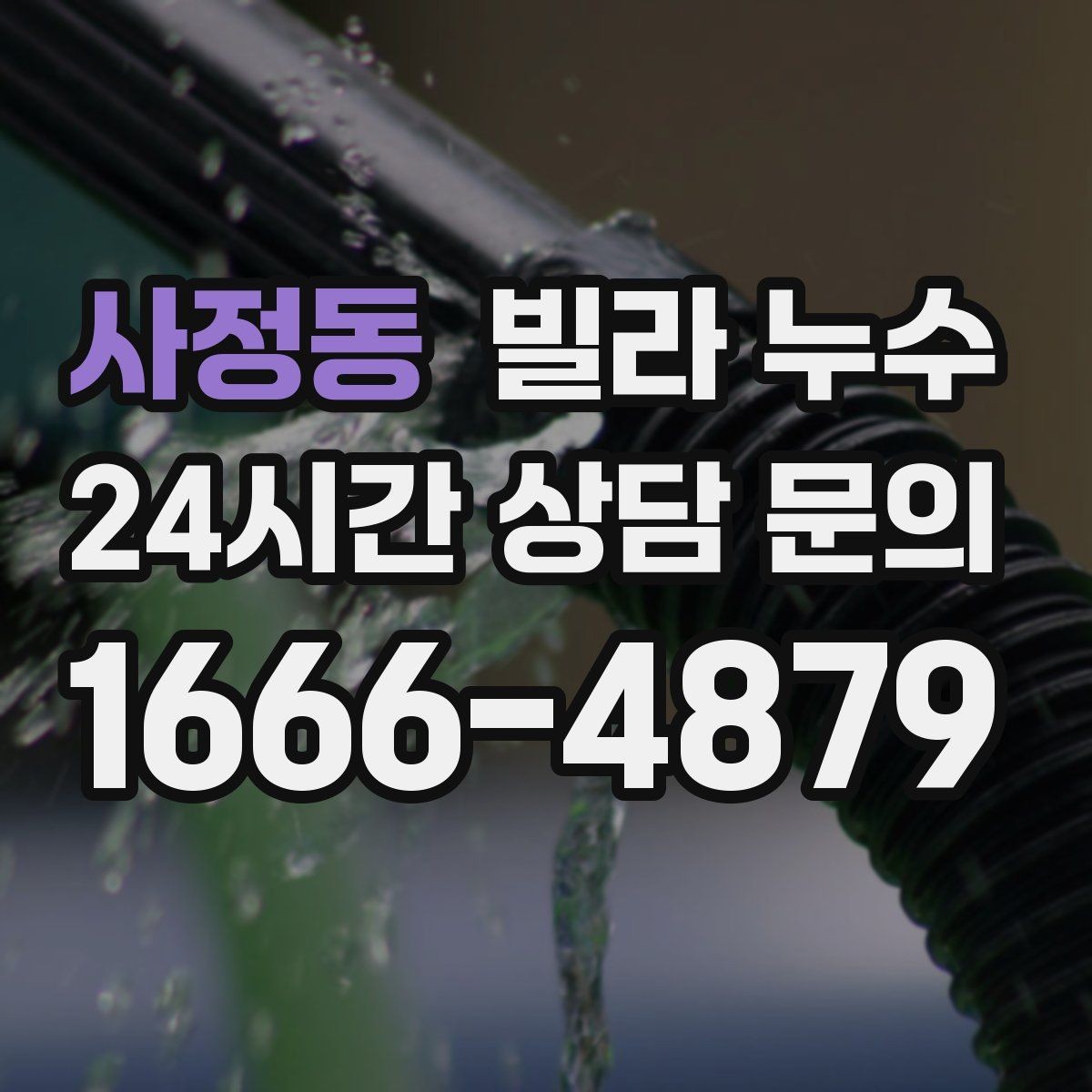 사정동 빌라 누수 식기세척기·정수기 설치 후 물샘이 생기면