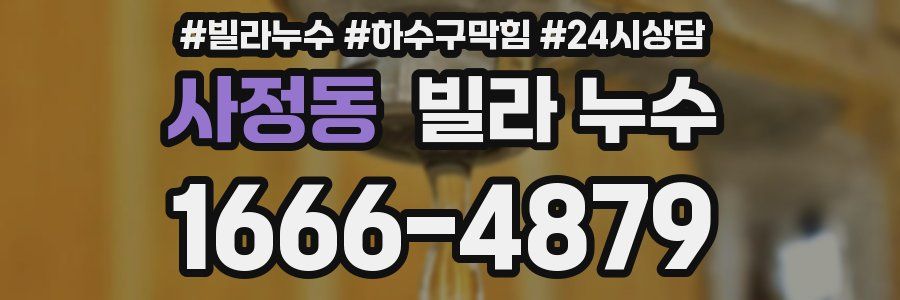 사정동 빌라 누수