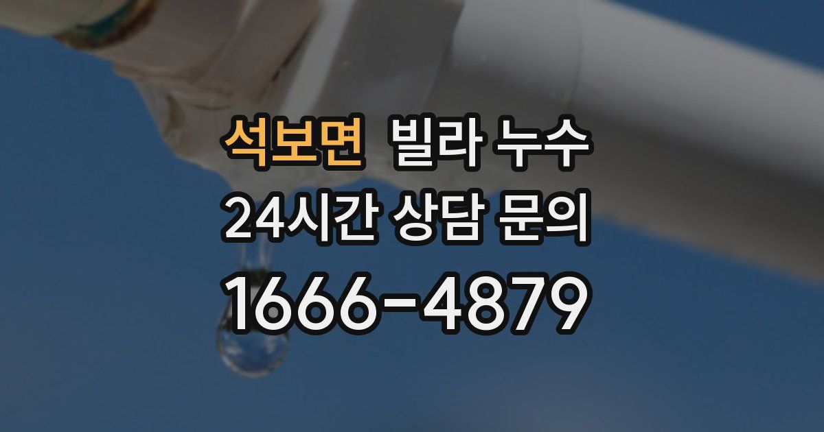 석보면 빌라 누수