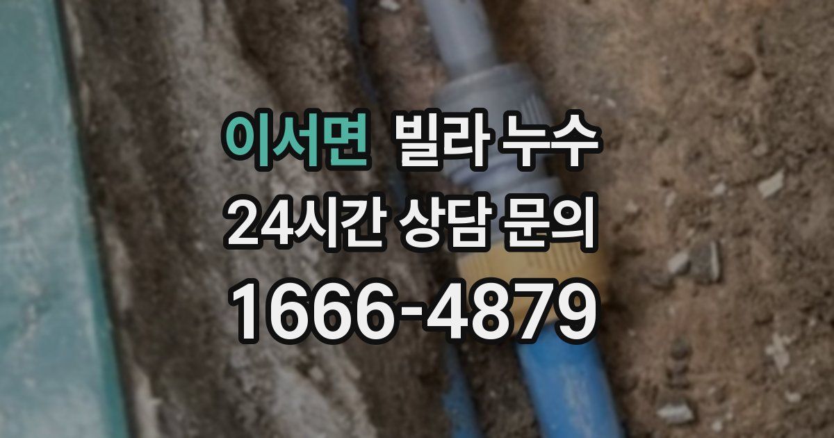 이서면 빌라 누수