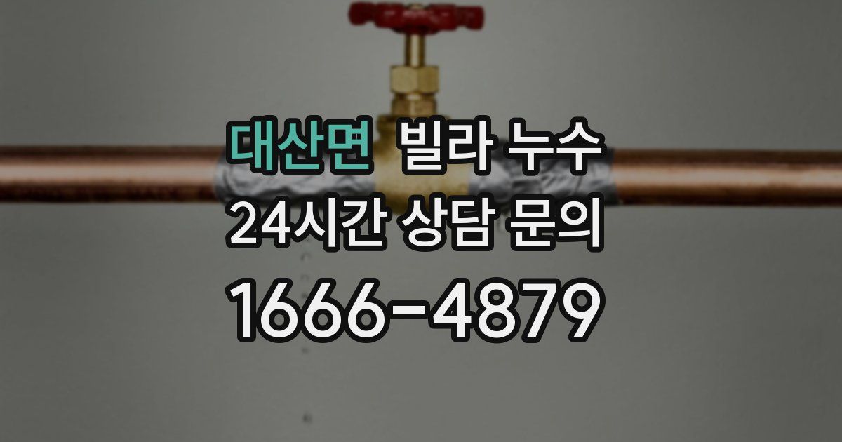 대산면 빌라 누수