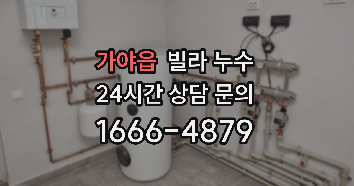 가야읍 빌라 누수